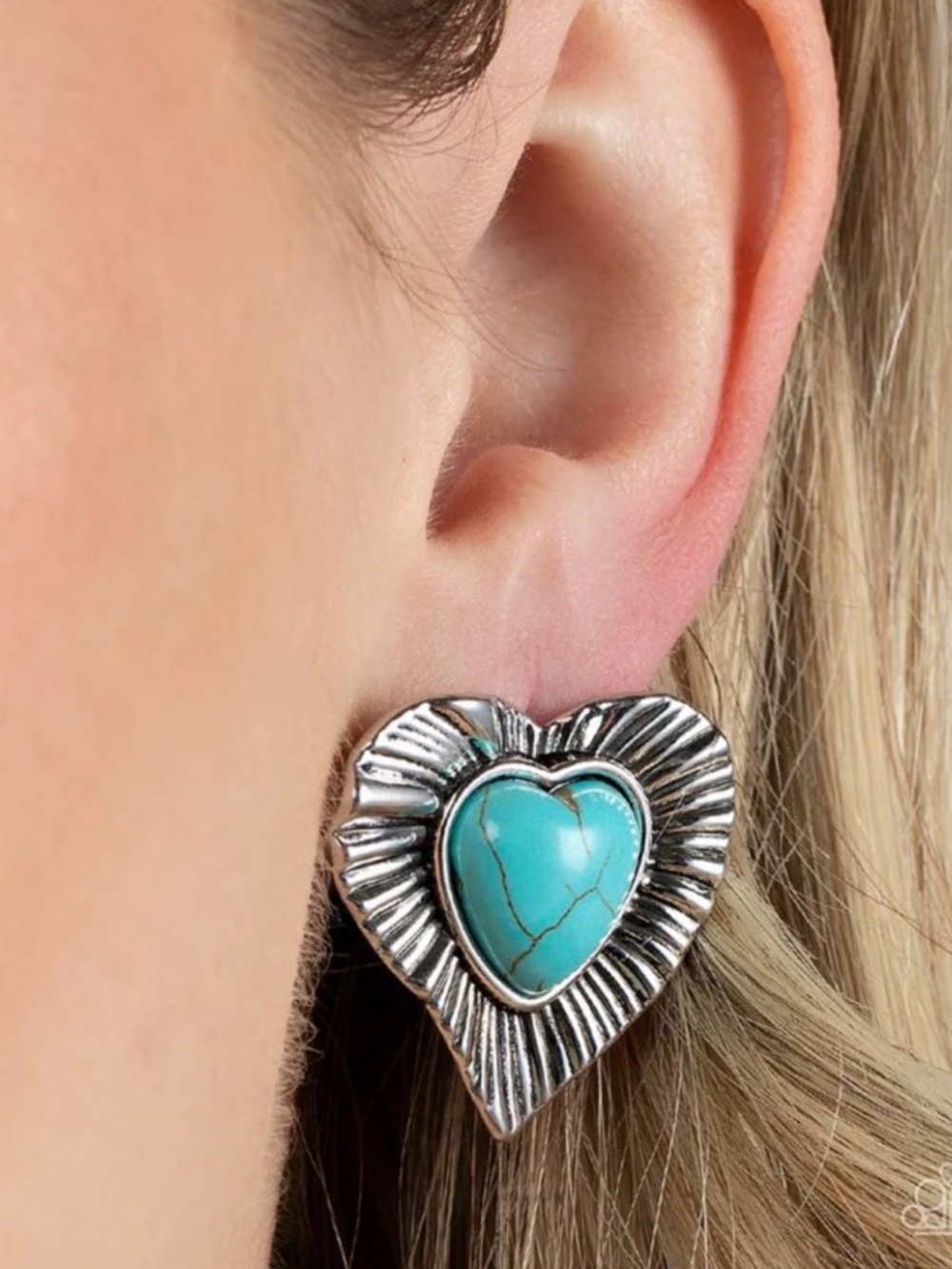 Paparazzi Earring ~ Rustic Romance - Blue